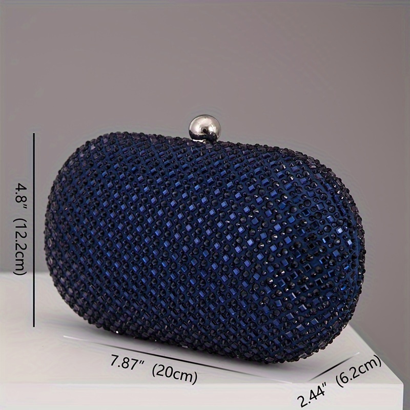 Elegant Blue Satin Clutch with Silver Accent Stormy Blue Clutch: Mother of the Bride/groom Silk Wedding  main image 3