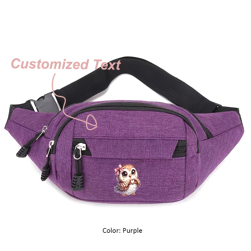 TEMU 1 Personalized Unisex Waist Bag From Oxford Cloth Featuring An Adorable , Spacious Enough With 4 Pockets, And Equipped With An Adjustable