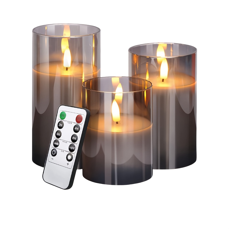 3-pack Smokeless Led Candles With Remote And Timer, With Flickering Flame Effect, Suitable For Weddings, Proposals, Christmas, Valentine's Day, Corporate Parties, Safe And Durable, Halloween