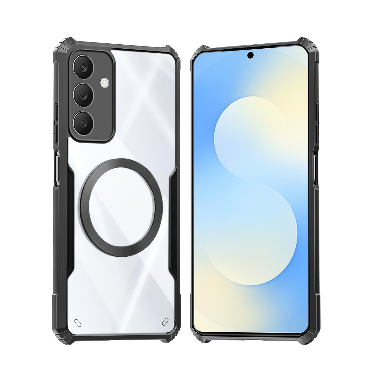TEMU Phone Case: Compatible With Galaxy M52 5g Phone Cases Magnetic Casing Shockproof Soft Cover Acrylic Transparent Back Protection Shell