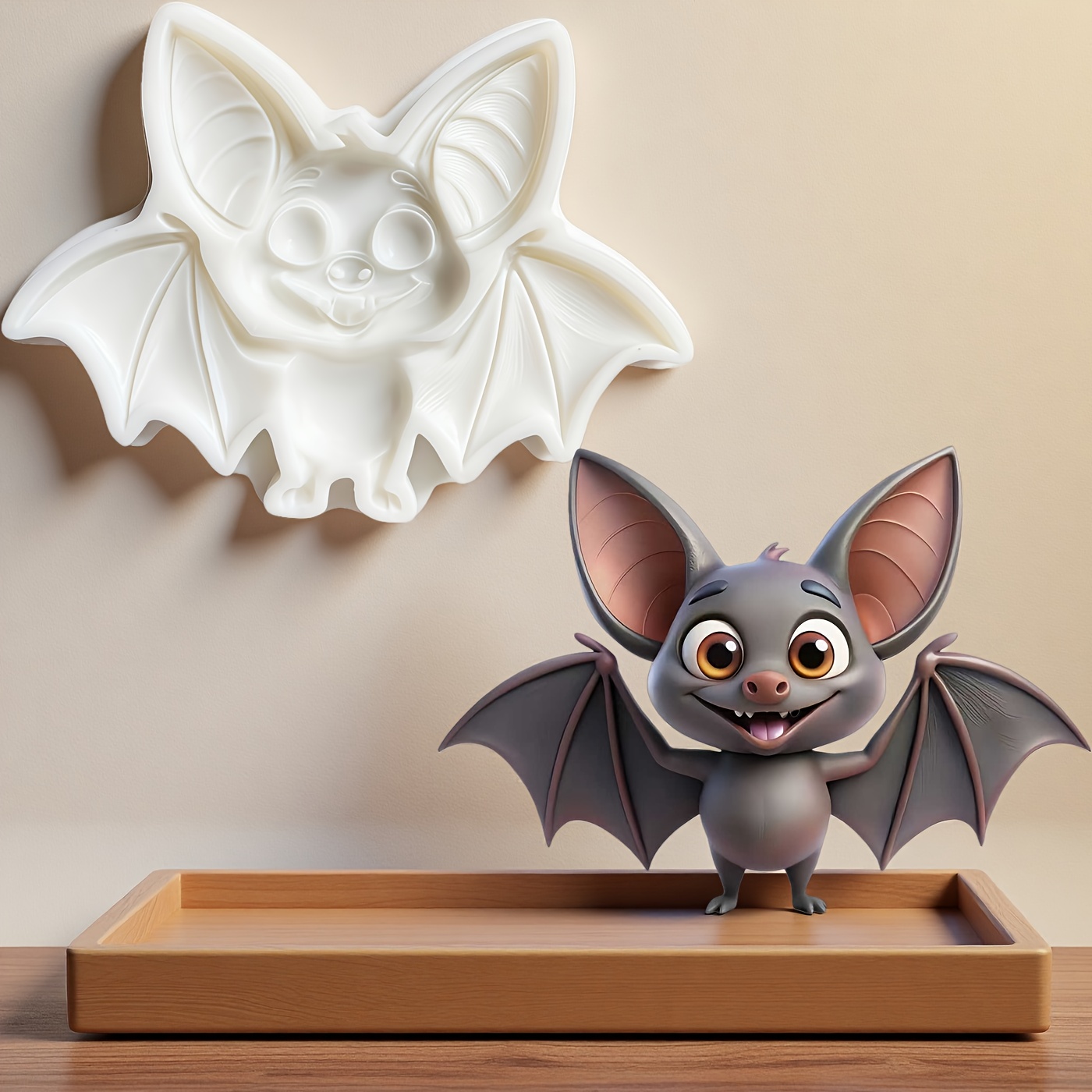 A Bat-shaped Silicone Baking Mold - Reusable Multifunctional Mold For Candies, Soaps, Candles, And Cakes, Suitable For Christmas, Halloween, Easter, And Thanksgiving - Durable, Soft, And Easy To