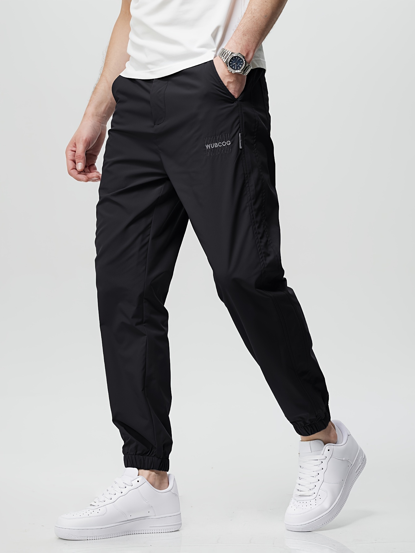 Spring Summer Men's Casual Embroidery Cropped Sports Pants - Temu