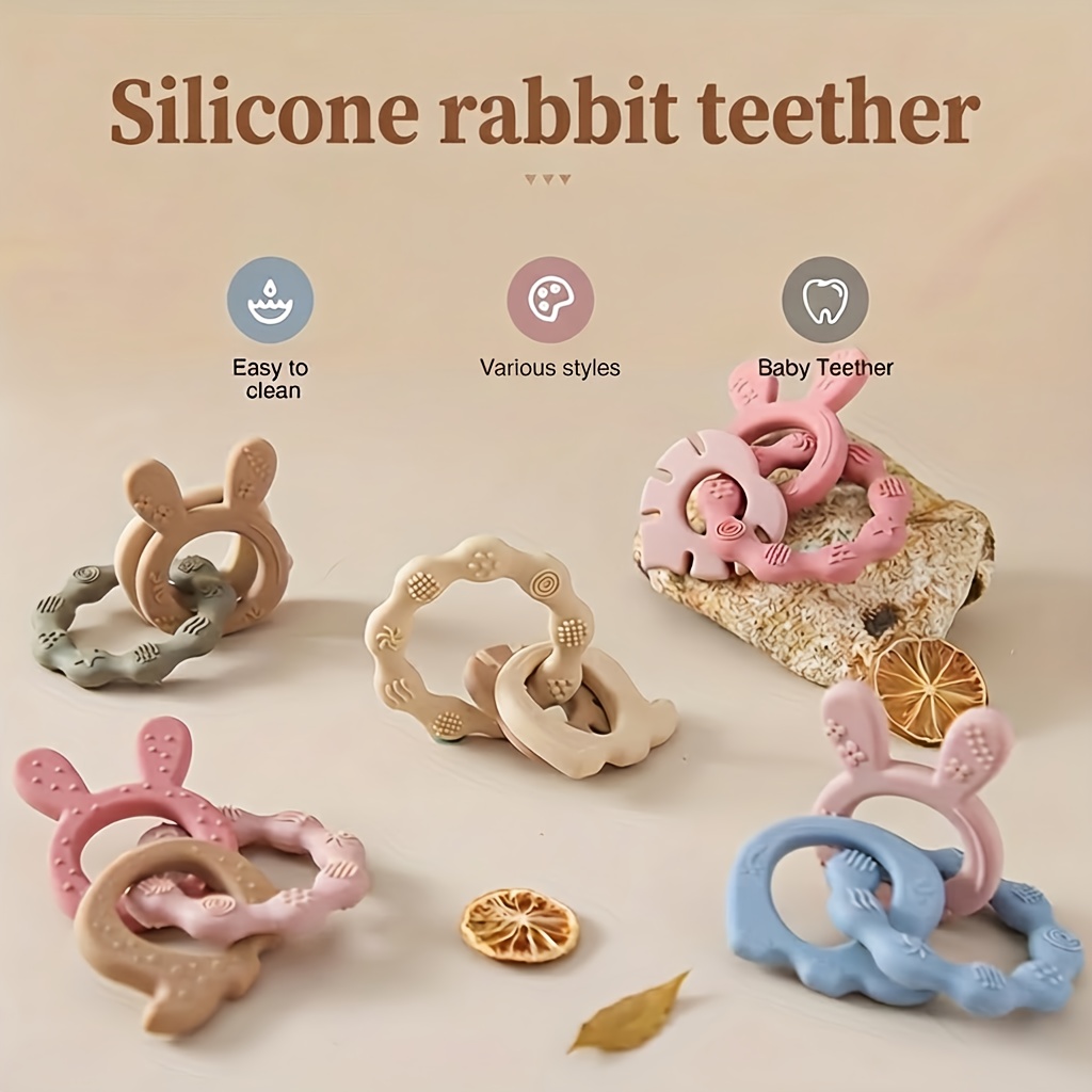 Youngsters's First Teether - Cute Rabbit Shape, Food-Grade Silicone, Soothing Chew Toy for Youngsters & Youngsters