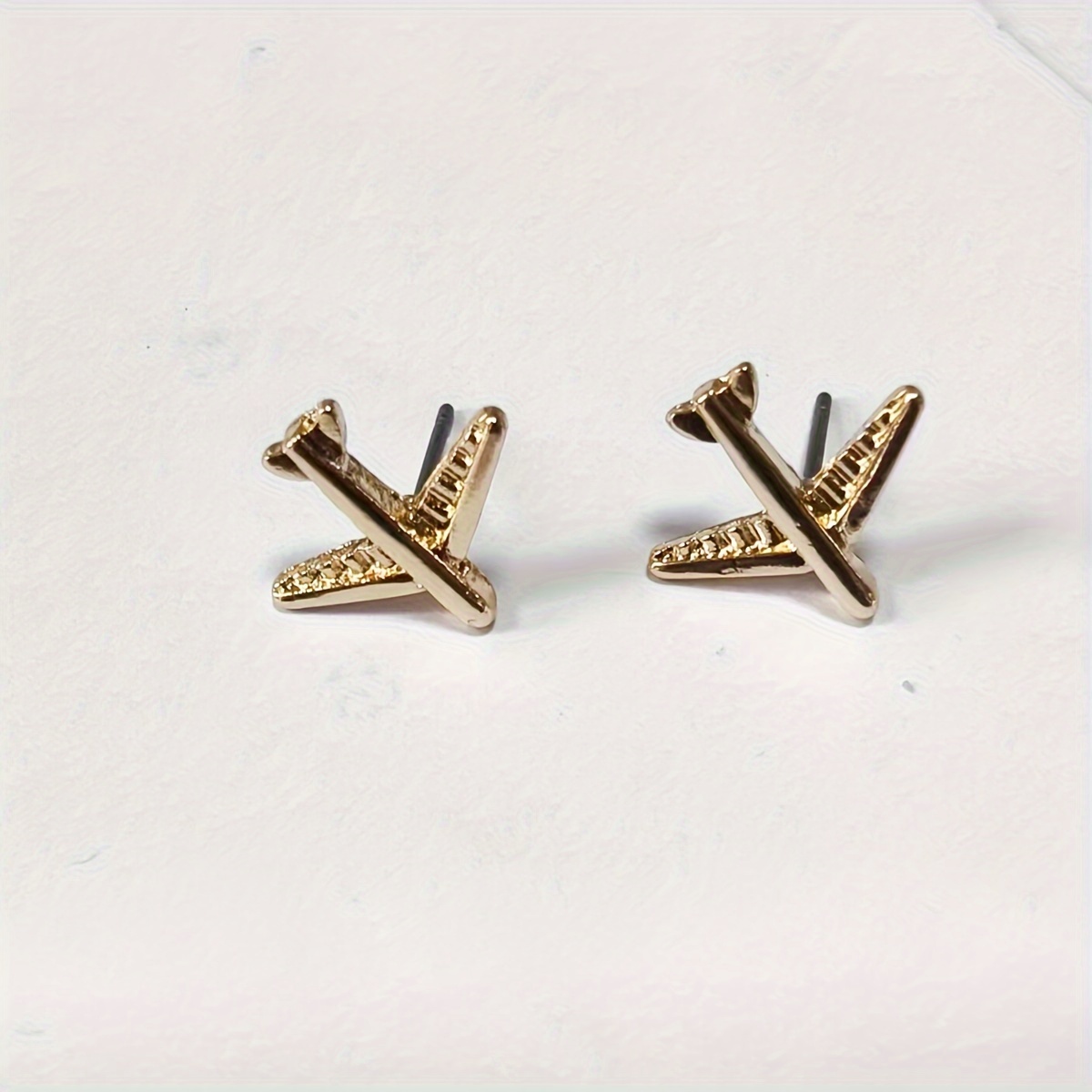 TEMU 1 paire de boucles d'oreilles clous minimalistes style Ins de petit avion pour femme, accessoires d'oreille , et uniques