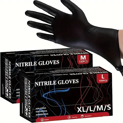 20 40 100pcs vinyl disposable gloves black disposable gloves for home cleaning and food preparation cleaning gloves are suitable for multifunctional gloves such as food processing food services home cleaning car repair tattoos and beauty