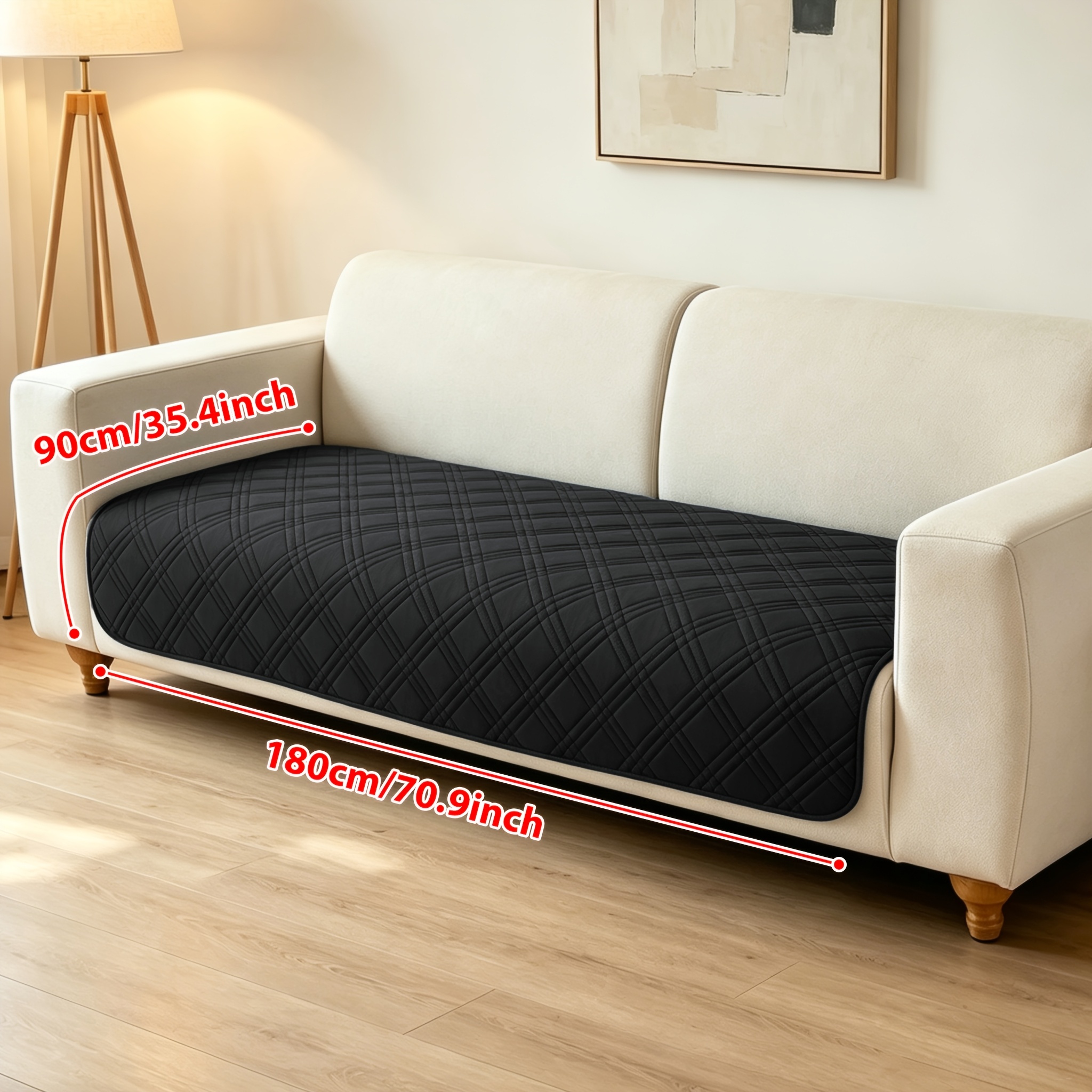 TEMU 1pc Modern Sofa Cushion Cover Suitable For 1/2/3/4-seater Couches, Non-slip Sofa Protector With -piece, Machine Washable Cover Compatible For