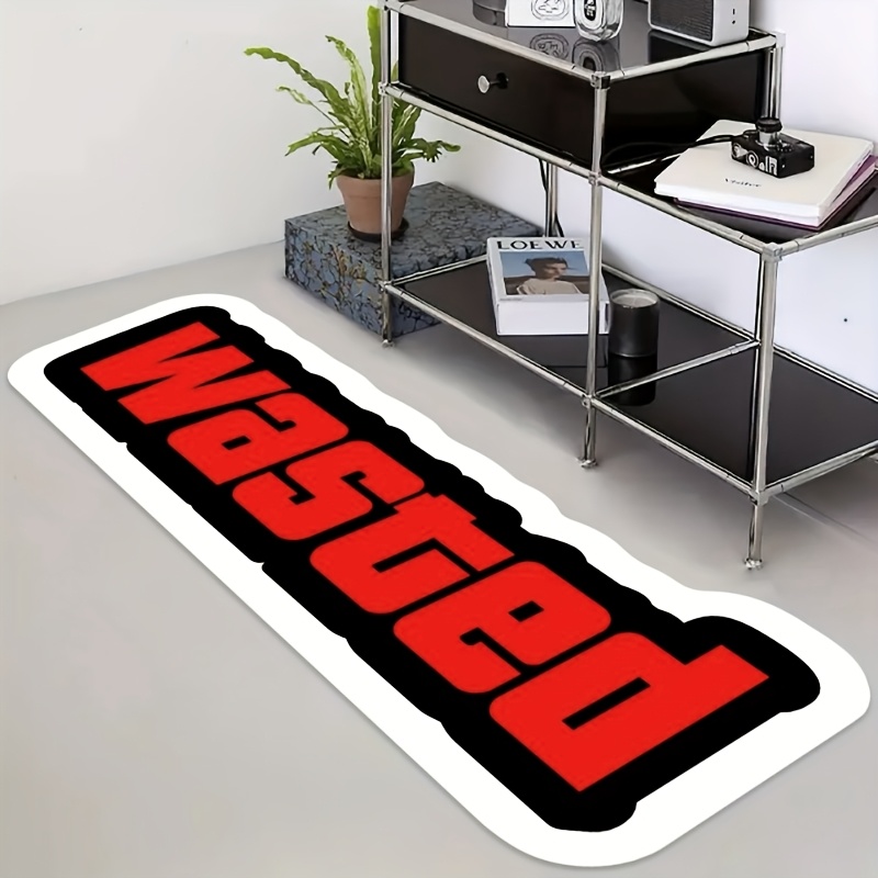 TEMU Faux Cashmere 1000g 10mm Red Black Contrast Ruin Style Bedside Irregular Carpet Creative 