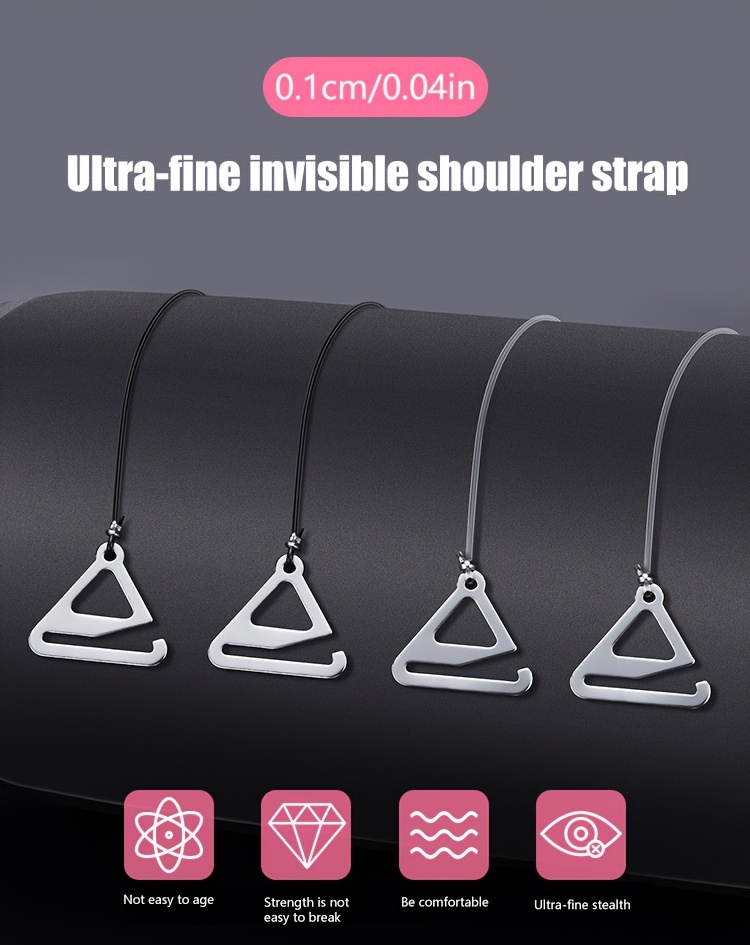 1 Pair Women Transparent Bra Strap Silicone Bra Accessories Shoulder Strap Adjustable Transparent Hook Invisible Straps