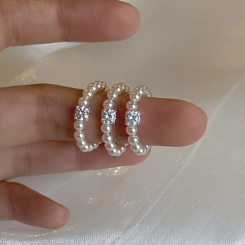 Stretch Beaded Ring with Small Sugar Beads