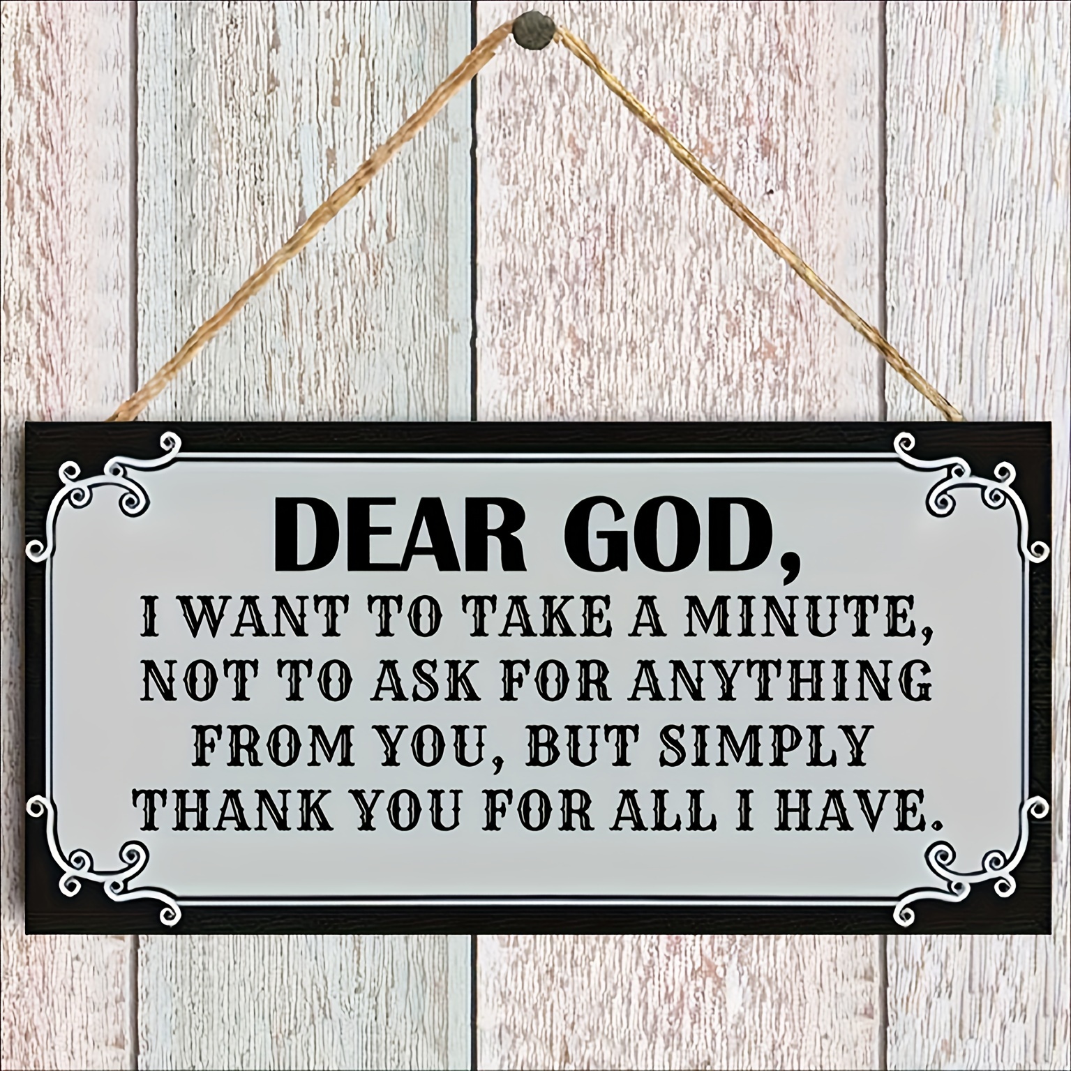 1pc Elegant Inspirational Faith Sign - Enhance Home Decor, Positivity And Gratitude, Durable Wooden Construction, Ideal Gift