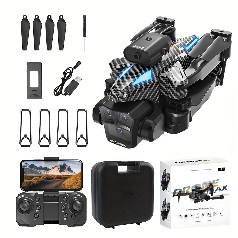 TEMU Drone With Hd Aerial Photography 3 Cameras, 360° Infrared Obstacle Avoidance, Remote Control Aircraft