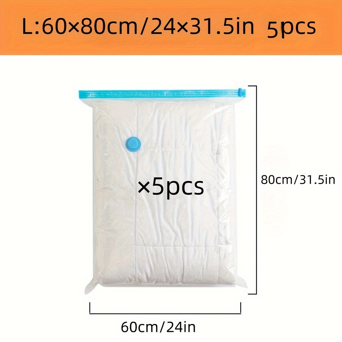 5-pack (60x80cm/24x31.5in) Vacuum Compression Bags For Storage, Graduation Season