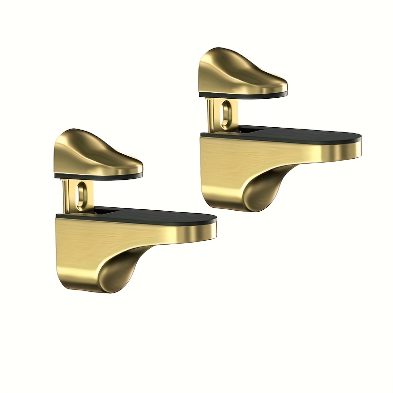TEMU 2pcs Adjustable Glass Shelf Bracket, Large Alloy Brushed Floating Glass Bracket, Heavy Duty Glass Shelf Wall Mounting Clamps For 3mm-22mm Thick