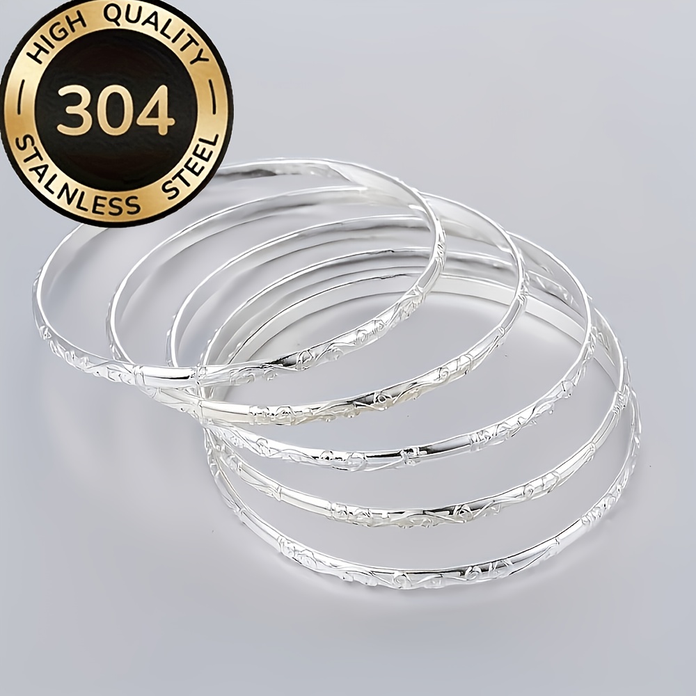 5pcs Women's Geometric Bracelet Set, Minimalist Style
