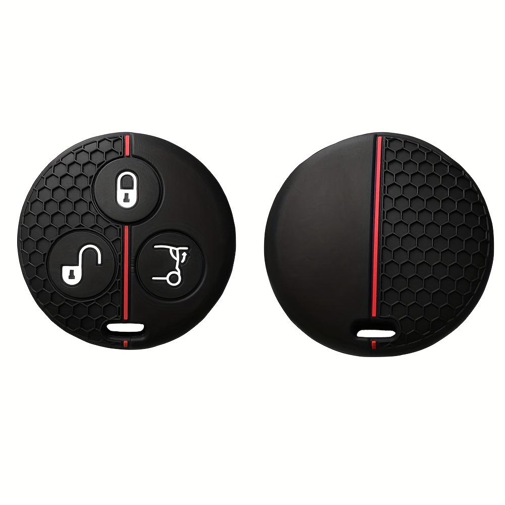 Image of Silicone Key Cover Shell Fob Keychain For Benz For Mercedes For Smart For For 450 For Forfour For For City For Coupe 3 Buttons Key Case