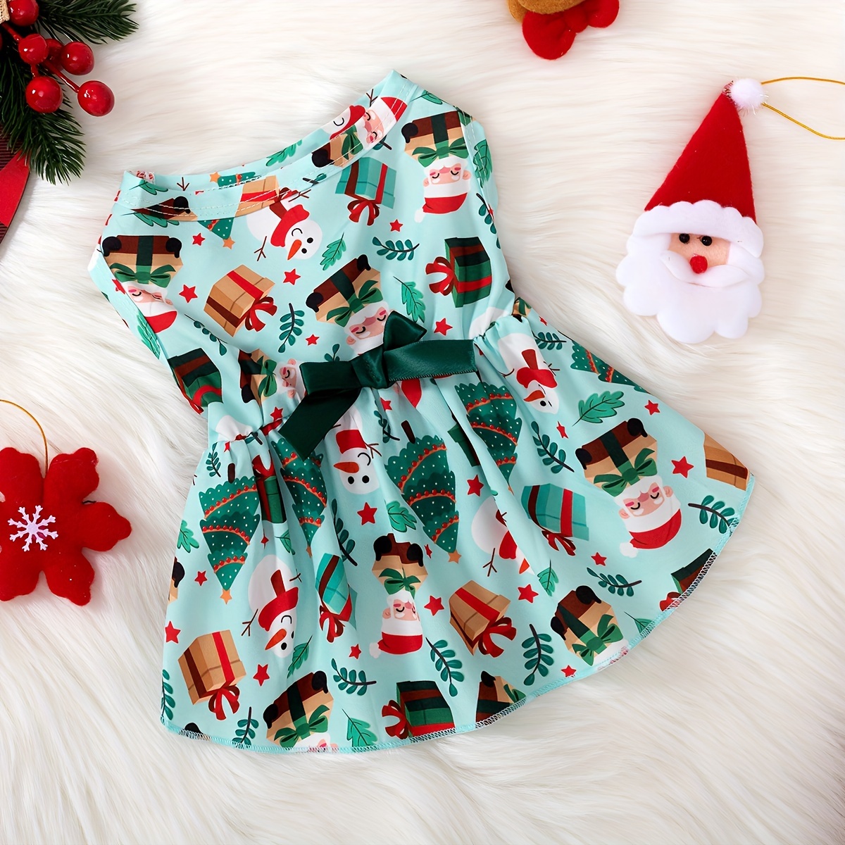 

Santa Claus Themed Outfit, New Lightweight, Soft, And Breathable Pet Dress.