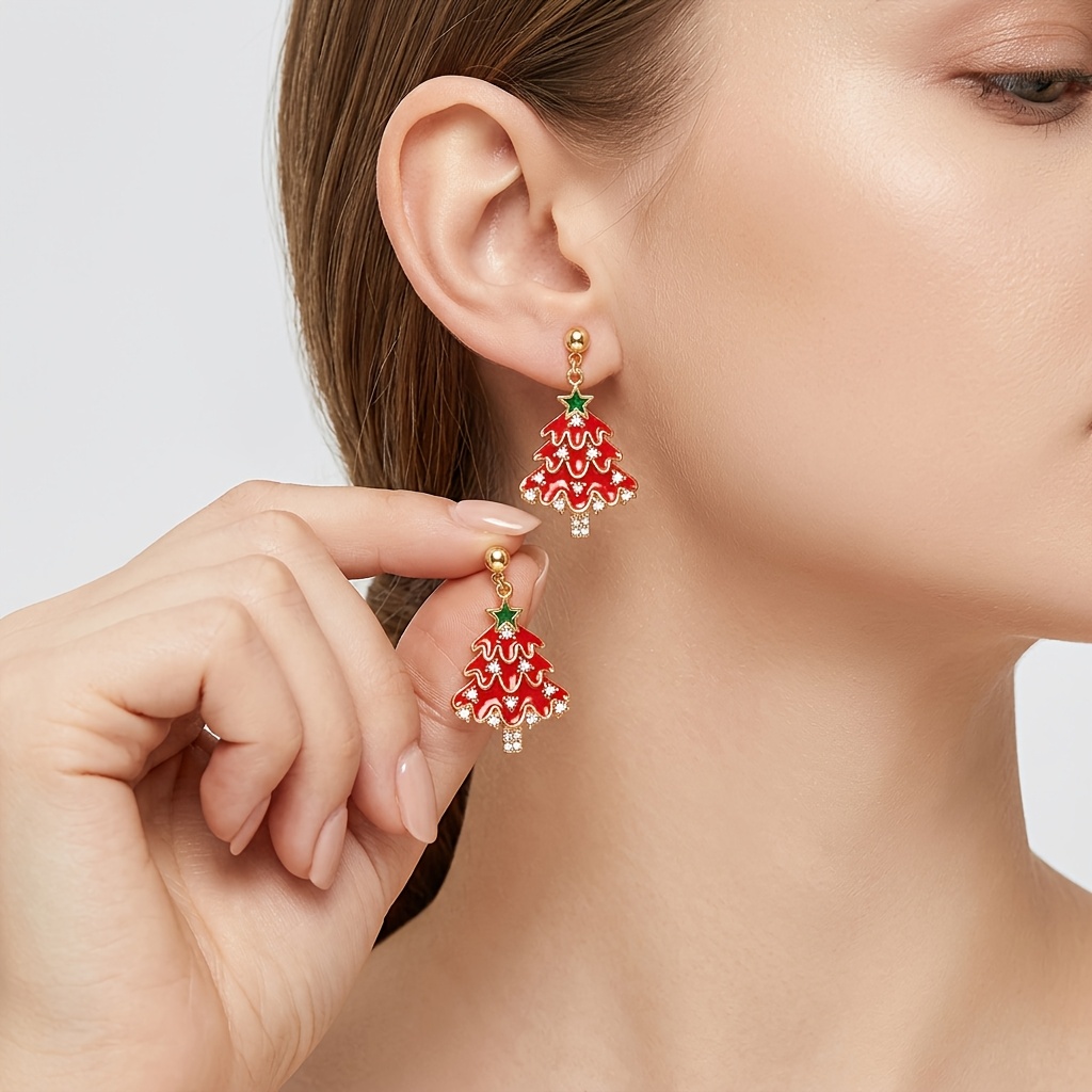 Star Christmas Tree Earrings Gift Set