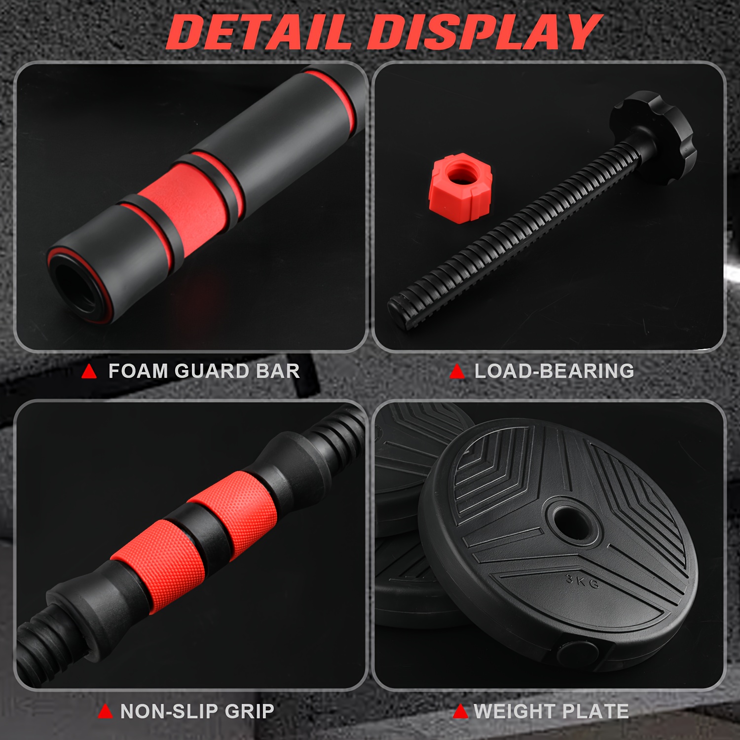 Adjustable Dumbbells, 20/30/40/90 Lbs Upgraded Double Nut And Connector Free Weight Set, Anti Slip Rod, 5-in-1 Weight Set for Hammers, Rods, Push Rod Brackets, The Best Christmas Gift for Home Gyms, Suitable for Women/men