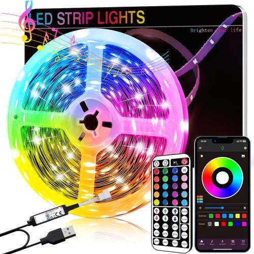 smart bedroom led lights rgb music sync bar lights with 44 key remote control app control multiple dimming flashing suitable for bedroom living room halloween christmas gifts holiday parties and wedding decorations