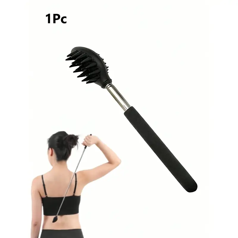 1pc extendable back scratcher silicone telescopic massager for back neck head beard relaxation scraper tool ideal valentines day gift for men women Product details 1
