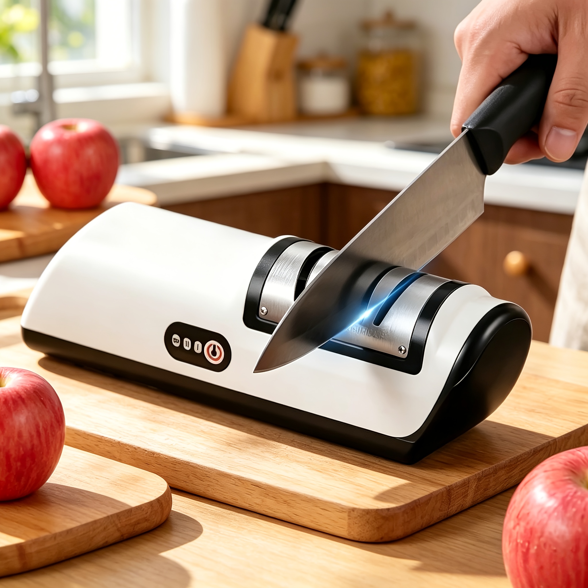   rechargeable electric knife sharpener suitable for multiple     used for kitchen tool grinding and polishing suitable for chef knives fruit knives and other knives