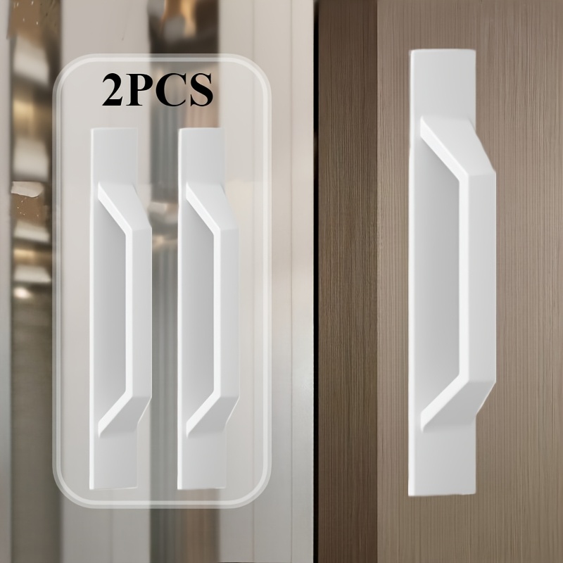 TEMU 4/2pcs No-drill Sliding Door Handles, Oil Polished, Black/silvery, , Suitable For Kitchen Cabinets, Drawers, Windows, Sliding Wardrobes, Cabinet