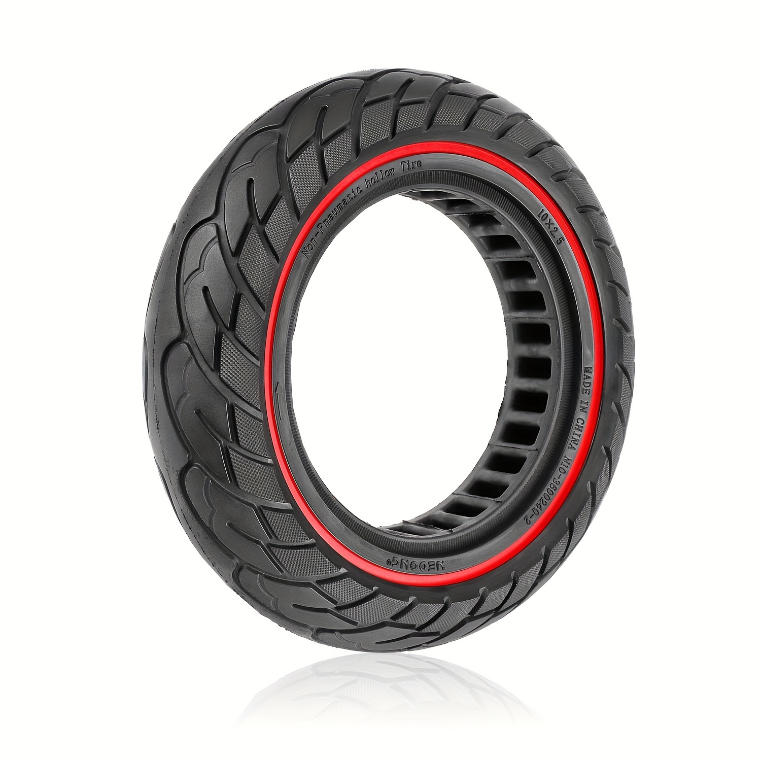 1pc 10 X 2.5 Solid Rubber Tire 60/70-6.5 Solid Tire, Suitable For Max G30 Electric Scooter, 10-inch Replacement Tire For Scooter, Red