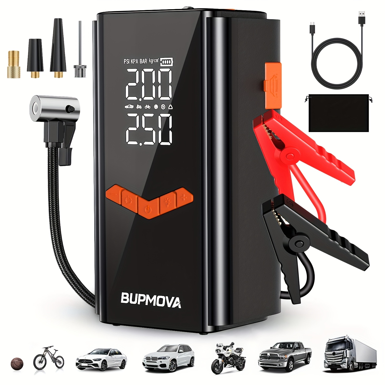 bupmova 10000a portable car jump starter digital tire - Temu