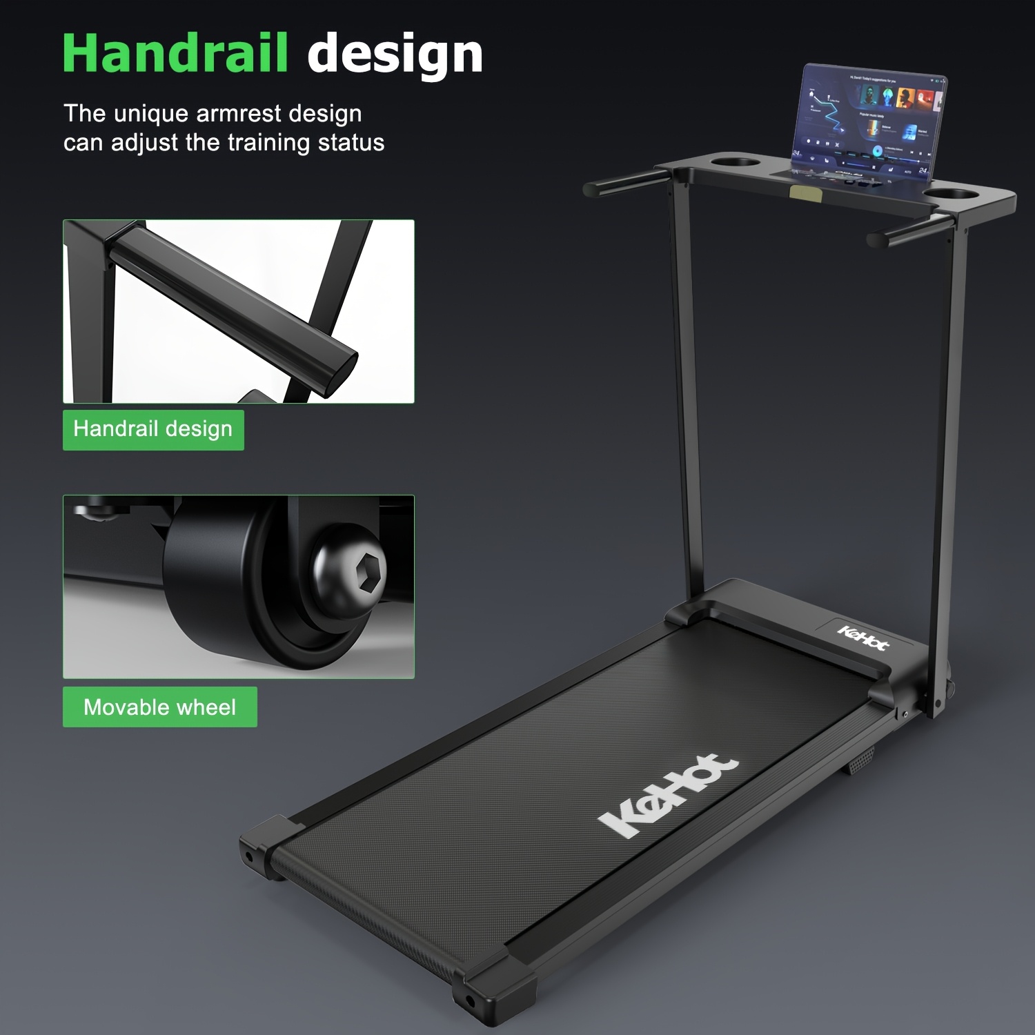 Folding Home Walk Pad For Walking & Jogging 2.5hp Silent Motor, 12 Workouts, 3 , Led Display, Space- Compact Fitness Machine