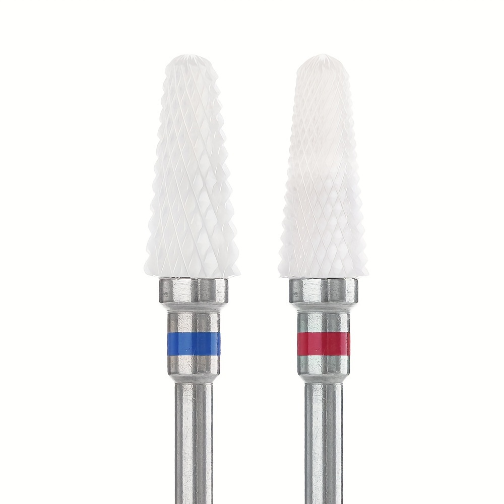 2pcs Ceramic Nail Drill Bits Set, Professional Acrylic Nail File Drill Bit For Manicure Pedicure Cuticle Gel Nail Polishing