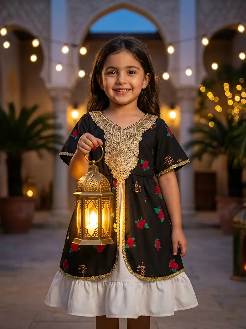 brown embroidered rose dress temu Temu