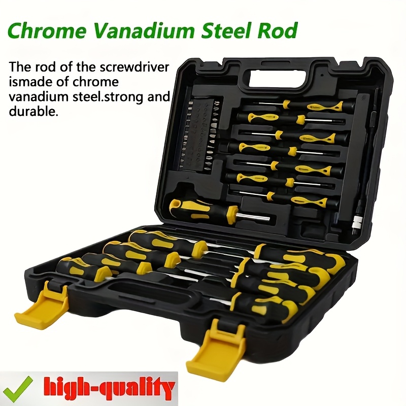 TEMU Una di cacciaviti magnetici da 42 pezzi con cacciaviti a taglio, a croce, esagonali, Torx e di precisione, per riparazioni automobilistiche e