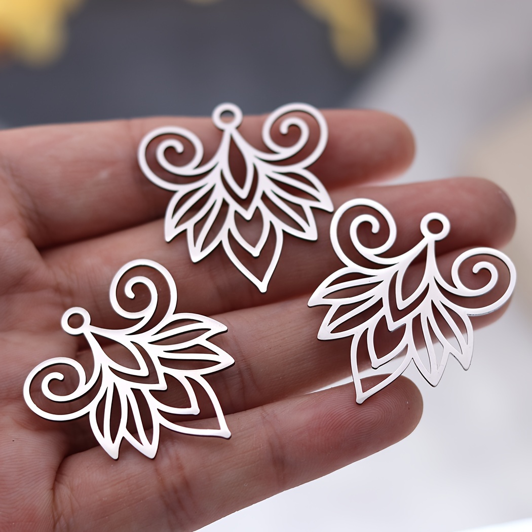 

3pcs Spiral Flower Metal Stainless Steel Pendant Charms For Jewelry Making Bracelets Earrings Diy Materials