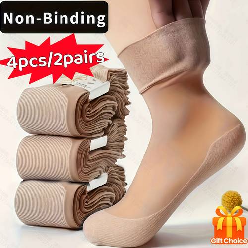 4 pairs of diabetic crew socks non binding elastic opening for easy suitable for swollen and ice feeling breathable tube socks gentle binding feeling elastic sock opening easy to put on and