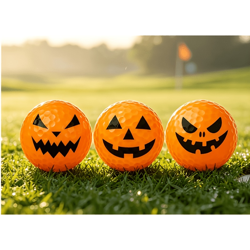 TEMU 3pcs 3pcs Multicolor Halloween Novelty Golf Balls Suitable For Golf Decorations, Party Supplies, Desktop Gifts For Golf Lovers - Themed Table