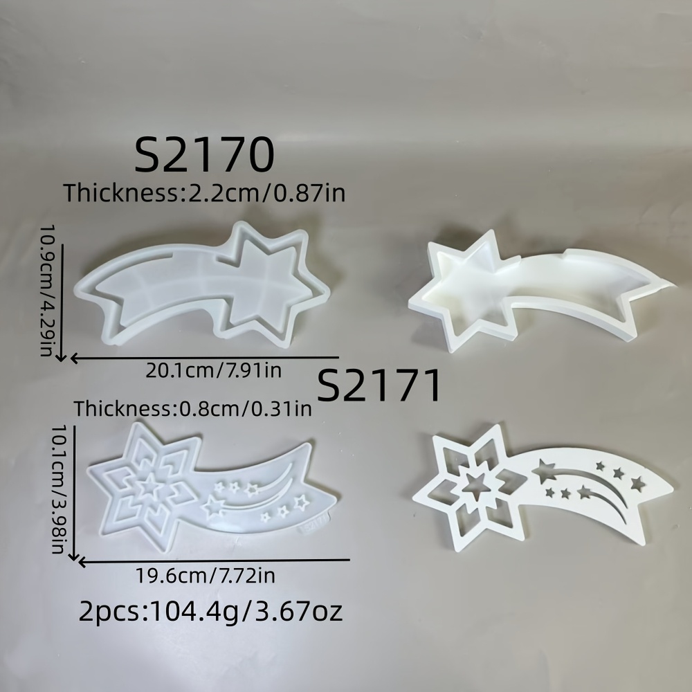 Image of Resin Silicone Mold Christmas Trailing Star Projection Wall 3d Decoration Silicone Mold Candle Silicone Mold Gypsum Decoration Silicone Mold Home Decoration Epoxy Resin Mold 105 S2170