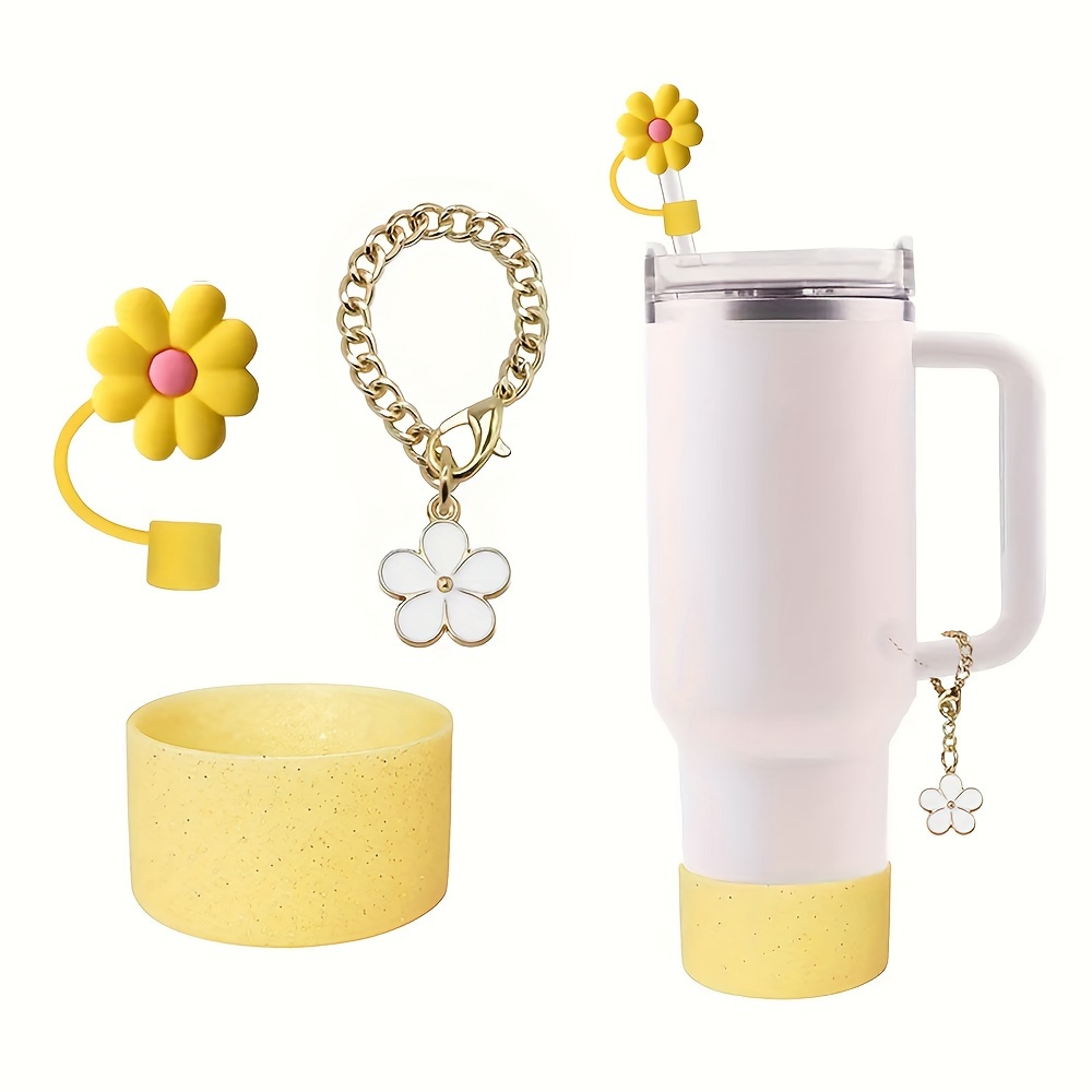 accesorios de cadenas con dijes de flores para vasos tumbler de 30oz y 4oz con tapón de   de 10mm y bota   de silicona con   para decoración Detalles del producto 0