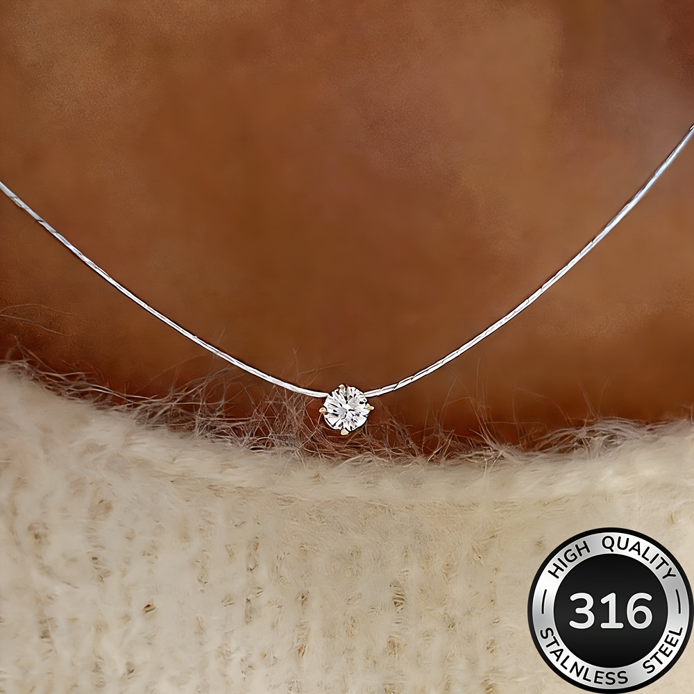 E-shop Elegante, schlichte, stilvolle exquisite Schlüsselbein-Halskette aus Edelstahl, das perfekte Schmuck-Accessoire für Damen, ein