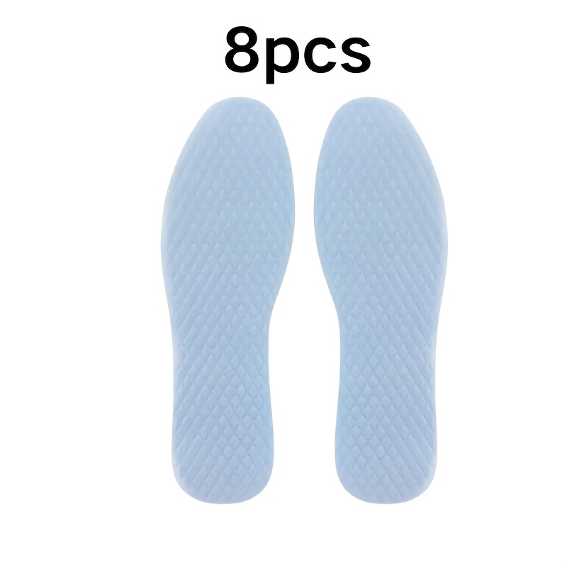 Image of 8pcs Cooling Insoles For Summer - Ice-feeling, Breathable, Sweat-absorbing, Shock-absorbing For Sports And Casual Shoes, Men's And Women's Insoles, Sweatabsorbing Material