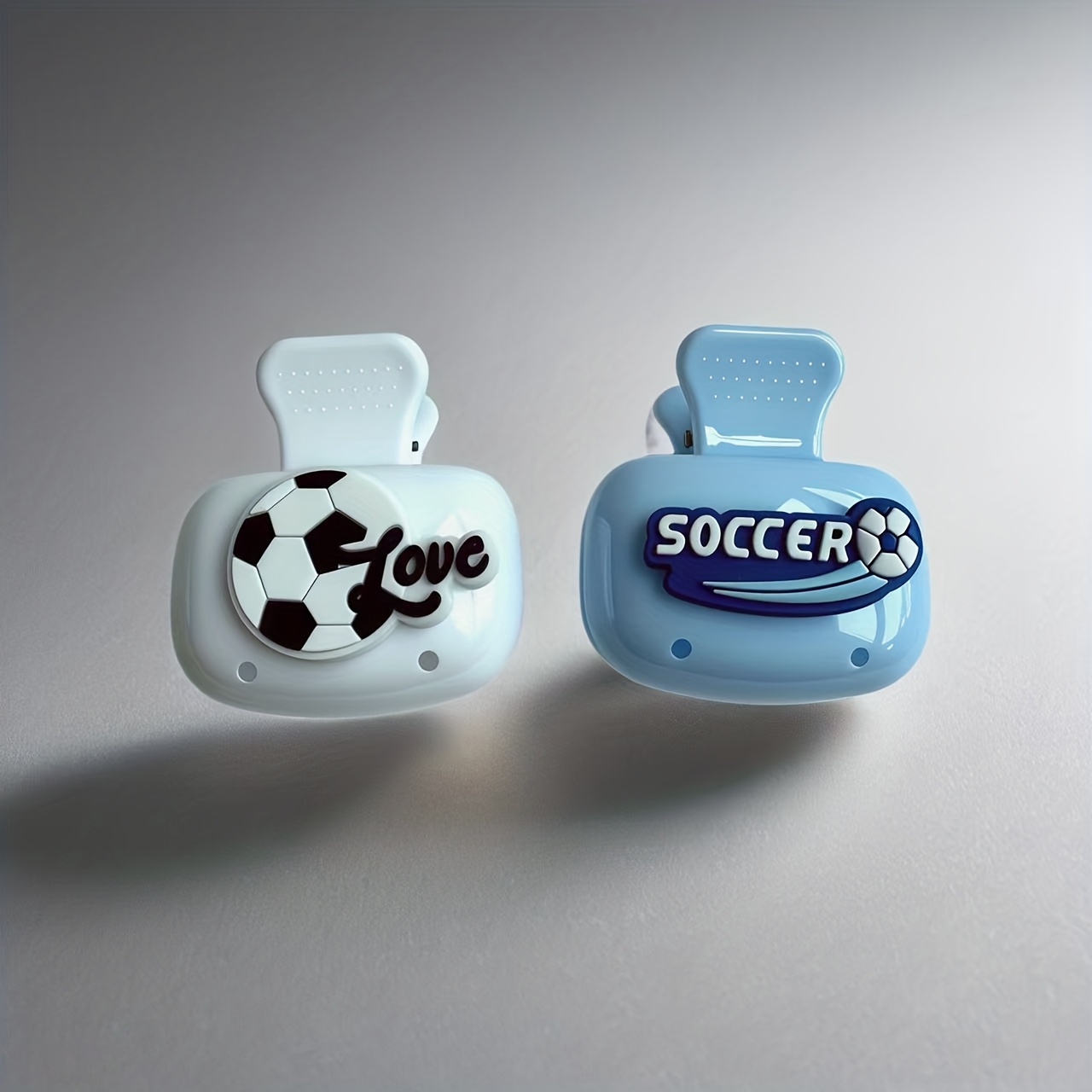 Image of 2pcs Nordic Toothbrush Holder Set, Featuring A Soccer-themed Design With And . And Lightweight Toothbrush Holder Is Ideal For Home, Bathroom, Dorm, Studio, Or Travel. It Includes A Drainage Function