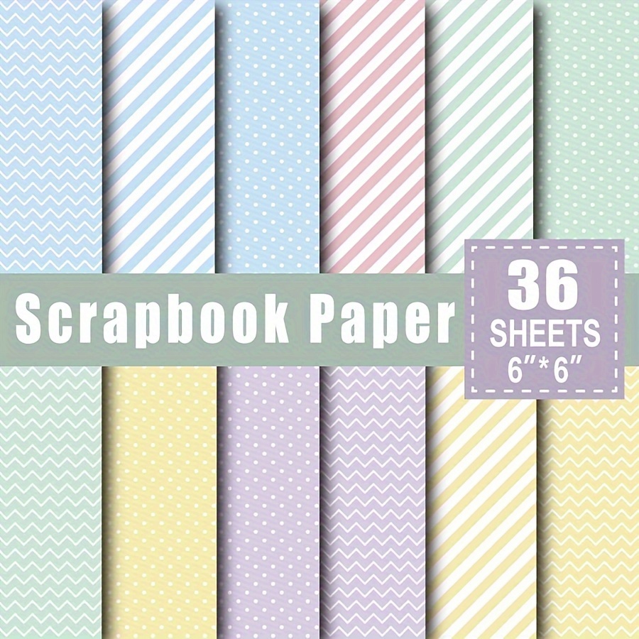 

36 Sheets Scrapbook Paper Pad In 6*6", Art Craft Pattern Paper For Scrapingbook Craft Cardstock Paper, Diy Decorative Background Card Making Supplies Partysu Line
