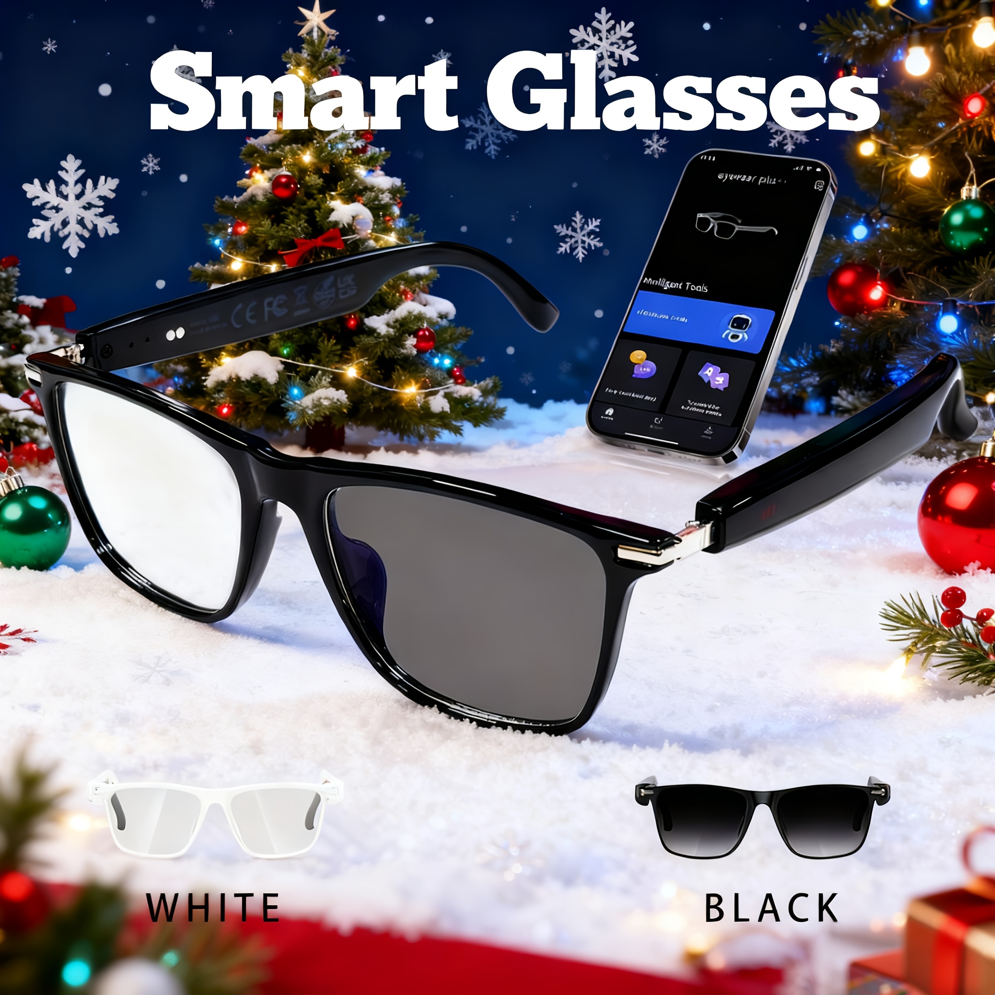 smart glasses ai intelligent conversation photo translation recording recording translation meeting recording making and receiving phone calls it has glasses and transparent lens styles for you   from black friday deal christmas gift