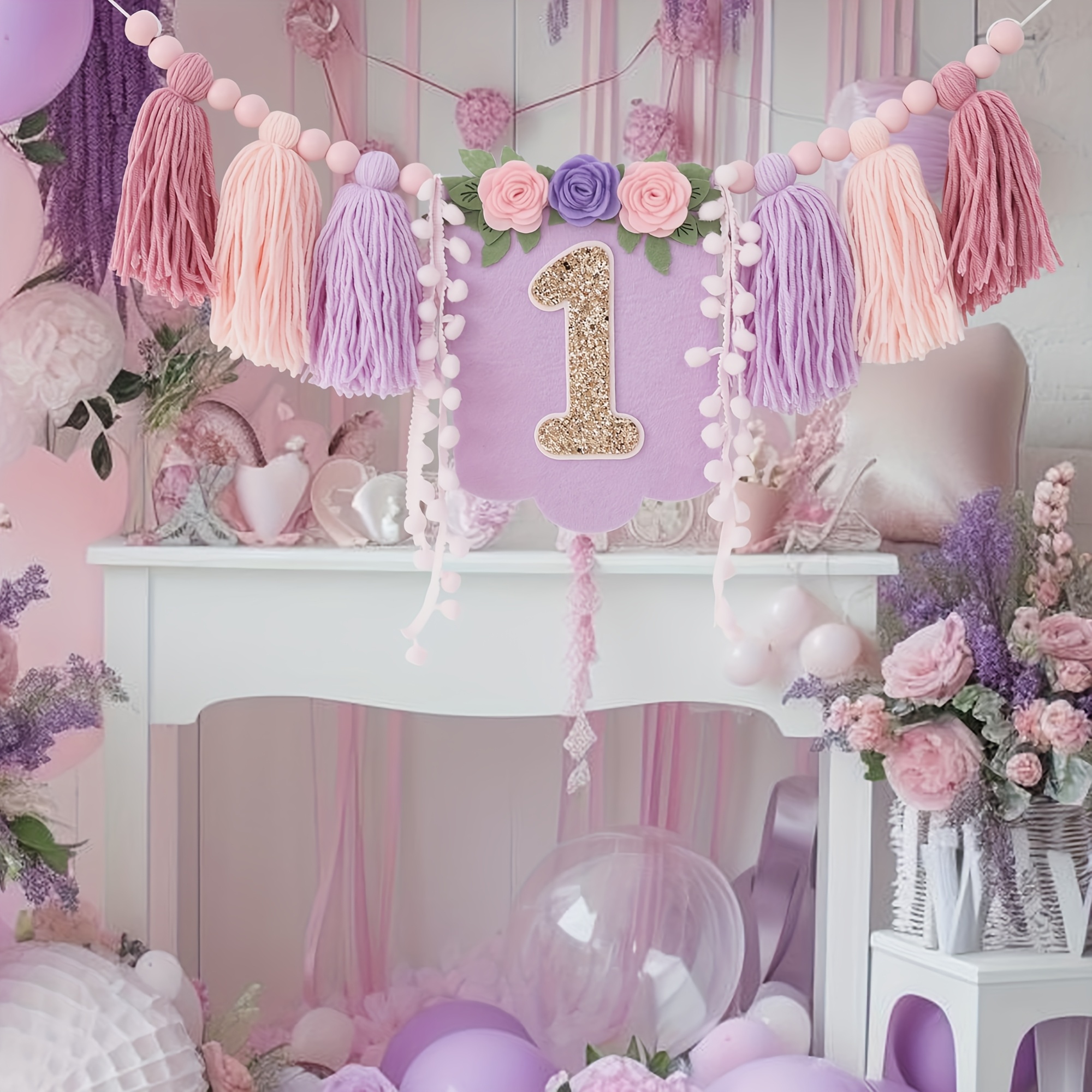 1pc handmade 1st birthday high chair banner