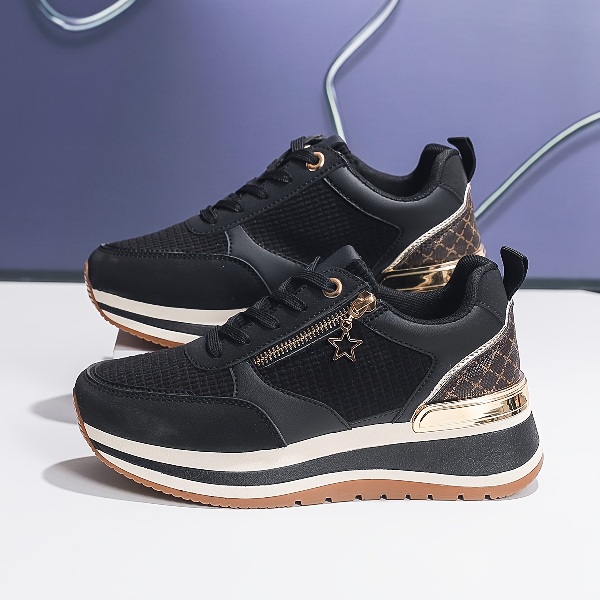 Women's Vintage Block Dad Sneakers: Stylish, Comfortable & Elevated Thick Sole Sports Shoes