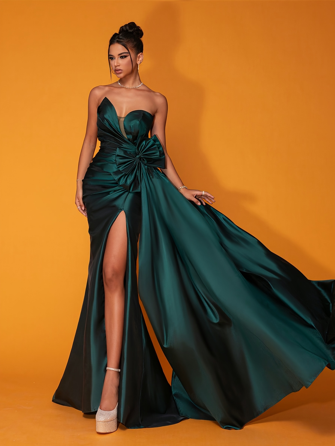 green dress scene camisole satin wedding women RLA3693