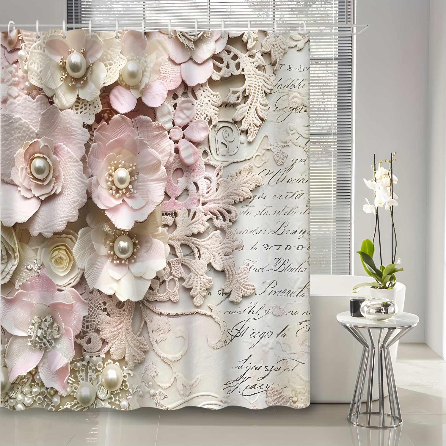 

3d Shower Curtain - Includes For - For Decorating Bathroom