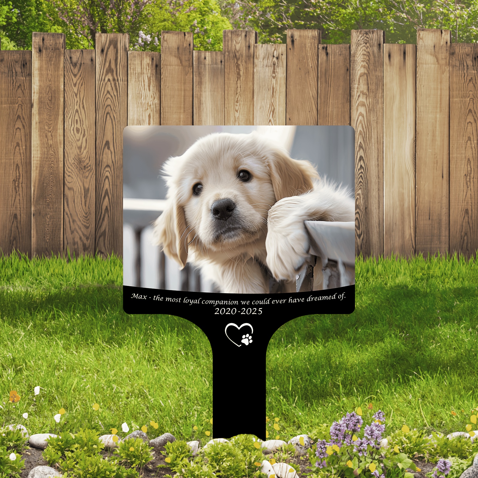 Customizable Personalized Dog Missing Memorial Garden Stake