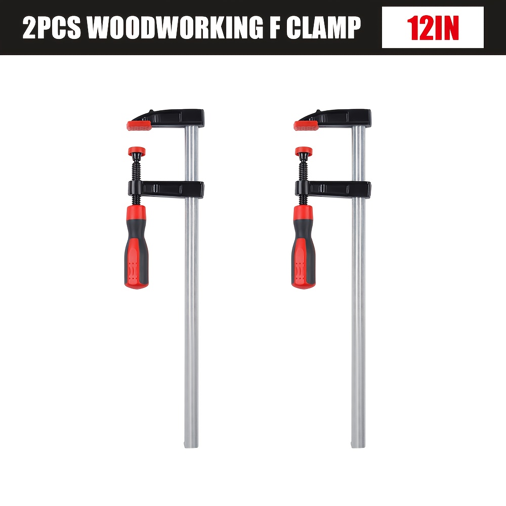 TEMU 2pcs 6"/12" High Carbon Steel Woodworking F Clamp, Quick Release Wood Parallel Spreader For Woodworking, For Welding, Woodworking, Metalworking.