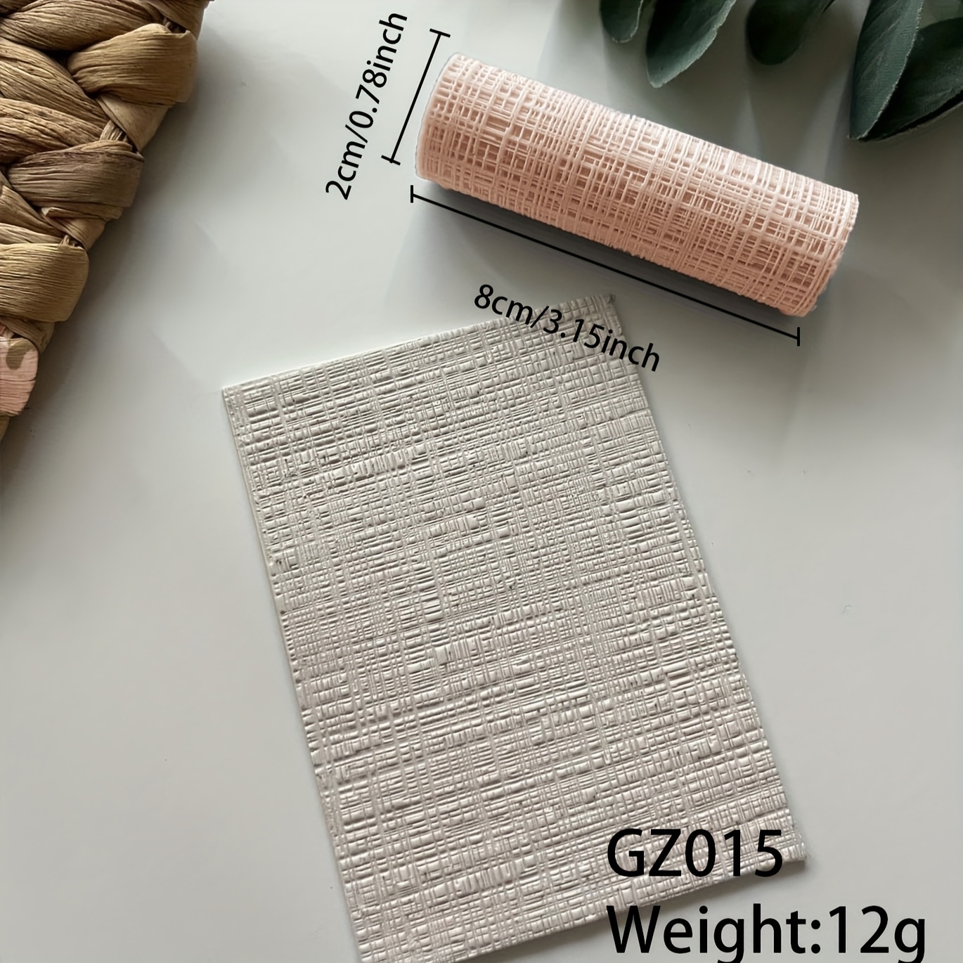 E-shop Natürliche Beige Jute Textur Rolle - Ideal für die Herstellung von Polymer Clay Schmuck, Ohrring & Schlüsselanhänger Formen, Bastelwerkzeug,