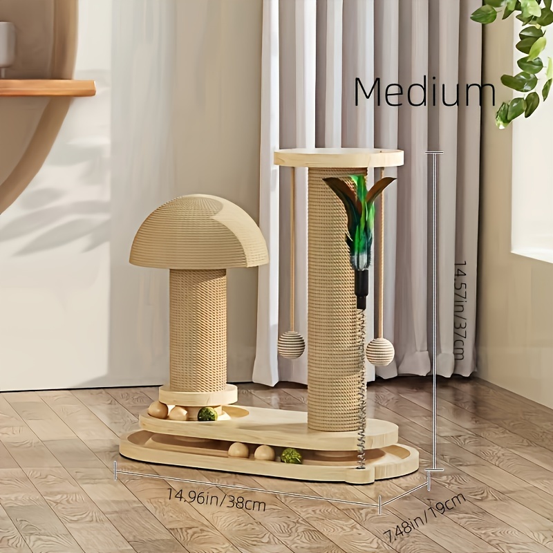 

Sturdy Sisal Cat Scratching Post With Integrated - , Non-shedding Claw Care For Cats